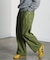 DENIM/BACK SATIN PANTS