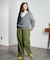 DENIM/BACK SATIN PANTS