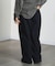 DENIM/BACK SATIN PANTS