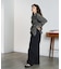 DENIM/BACK SATIN PANTS