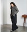 DENIM/BACK SATIN PANTS