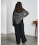 DENIM/BACK SATIN PANTS
