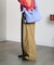 DENIM/BACK SATIN PANTS
