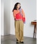 DENIM/BACK SATIN PANTS