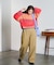 DENIM/BACK SATIN PANTS