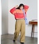 DENIM/BACK SATIN PANTS