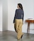 DENIM/BACK SATIN PANTS