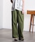 DENIM/BACK SATIN PANTS