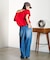 DENIM/BACK SATIN PANTS