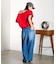 DENIM/BACK SATIN PANTS