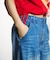 DENIM/BACK SATIN PANTS