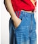 DENIM/BACK SATIN PANTS