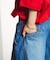 DENIM/BACK SATIN PANTS