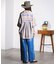 DENIM/BACK SATIN PANTS