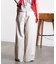 DENIM/BACK SATIN PANTS