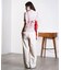 DENIM/BACK SATIN PANTS