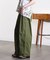 DENIM/BACK SATIN PANTS