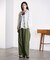 DENIM/BACK SATIN PANTS