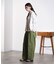 DENIM/BACK SATIN PANTS
