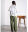 DENIM/BACK SATIN PANTS