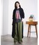 DENIM/BACK SATIN PANTS