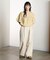DENIM/BACK SATIN PANTS