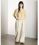 DENIM/BACK SATIN PANTS
