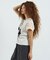 LACE SLEEVE GRAPHIC TOP
