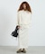 MIXED FABRIC HOODIE AND SKIRT SET