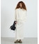 MIXED FABRIC HOODIE AND SKIRT SET