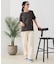 【汗染みの目立ちにくいTシャツ ZEROSTAIN】ロールカフサイドスリットTシャツ 撥水・UVカット機能付き レディース 快適Tシャツ