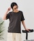 【汗染みの目立ちにくいTシャツ ZEROSTAIN】ロールカフサイドスリットTシャツ 撥水・UVカット機能付き レディース 快適Tシャツ