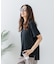【汗染みの目立ちにくいTシャツ ZEROSTAIN】ロールカフサイドスリットTシャツ 撥水・UVカット機能付き レディース 快適Tシャツ