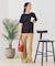 【汗染みの目立ちにくいTシャツ ZEROSTAIN】ロールカフサイドスリットTシャツ 撥水・UVカット機能付き レディース 快適Tシャツ