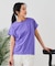 【汗染みの目立ちにくいTシャツ ZEROSTAIN】ロールカフラウンドヘムTシャツ レディース 汗染み防止 撥水加工 多機能