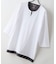 【汗染みの目立ちにくいTシャツ ZEROSTAIN】フェイクレイヤード ビッグシルエット キーネック クルーネック 7分袖Tシャツ 防汚 ＵＶカット 綿タッチ・厚手