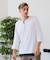 【汗染みの目立ちにくいTシャツ ZEROSTAIN】フェイクレイヤード ビッグシルエット キーネック クルーネック 7分袖Tシャツ 防汚 ＵＶカット 綿タッチ・厚手
