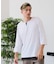 【汗染みの目立ちにくいTシャツ ZEROSTAIN】フェイクレイヤード ビッグシルエット キーネック クルーネック 7分袖Tシャツ 防汚 ＵＶカット 綿タッチ・厚手