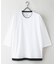 【汗染みの目立ちにくいTシャツ ZEROSTAIN】フェイクレイヤード ビッグシルエット キーネック クルーネック 7分袖Tシャツ 防汚 ＵＶカット 綿タッチ・厚手