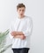 【汗染みの目立ちにくいTシャツ ZEROSTAIN】フェイクレイヤード ビッグシルエット キーネック クルーネック 7分袖Tシャツ 防汚 ＵＶカット 綿タッチ・厚手