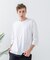 【汗染みの目立ちにくいTシャツ ZEROSTAIN】フェイクレイヤード ビッグシルエット キーネック クルーネック 7分袖Tシャツ 防汚 ＵＶカット 綿タッチ・厚手