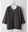 【汗染みの目立ちにくいTシャツ ZEROSTAIN】フェイクレイヤード ビッグシルエット キーネック クルーネック 7分袖Tシャツ 防汚 ＵＶカット 綿タッチ・厚手