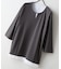 【汗染みの目立ちにくいTシャツ ZEROSTAIN】フェイクレイヤード ビッグシルエット キーネック クルーネック 7分袖Tシャツ 防汚 ＵＶカット 綿タッチ・厚手