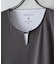 【汗染みの目立ちにくいTシャツ ZEROSTAIN】フェイクレイヤード ビッグシルエット キーネック クルーネック 7分袖Tシャツ 防汚 ＵＶカット 綿タッチ・厚手