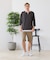 【汗染みの目立ちにくいTシャツ ZEROSTAIN】フェイクレイヤード ビッグシルエット キーネック クルーネック 7分袖Tシャツ 防汚 ＵＶカット 綿タッチ・厚手