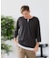 【汗染みの目立ちにくいTシャツ ZEROSTAIN】フェイクレイヤード ビッグシルエット キーネック クルーネック 7分袖Tシャツ 防汚 ＵＶカット 綿タッチ・厚手