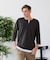 【汗染みの目立ちにくいTシャツ ZEROSTAIN】フェイクレイヤード ビッグシルエット キーネック クルーネック 7分袖Tシャツ 防汚 ＵＶカット 綿タッチ・厚手