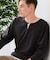 【汗染みの目立ちにくいTシャツ ZEROSTAIN】フェイクレイヤード ビッグシルエット キーネック クルーネック 7分袖Tシャツ 防汚 ＵＶカット 綿タッチ・厚手
