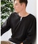 【汗染みの目立ちにくいTシャツ ZEROSTAIN】フェイクレイヤード ビッグシルエット キーネック クルーネック 7分袖Tシャツ 防汚 ＵＶカット 綿タッチ・厚手