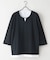 【汗染みの目立ちにくいTシャツ ZEROSTAIN】フェイクレイヤード ビッグシルエット キーネック クルーネック 7分袖Tシャツ 防汚 ＵＶカット 綿タッチ・厚手